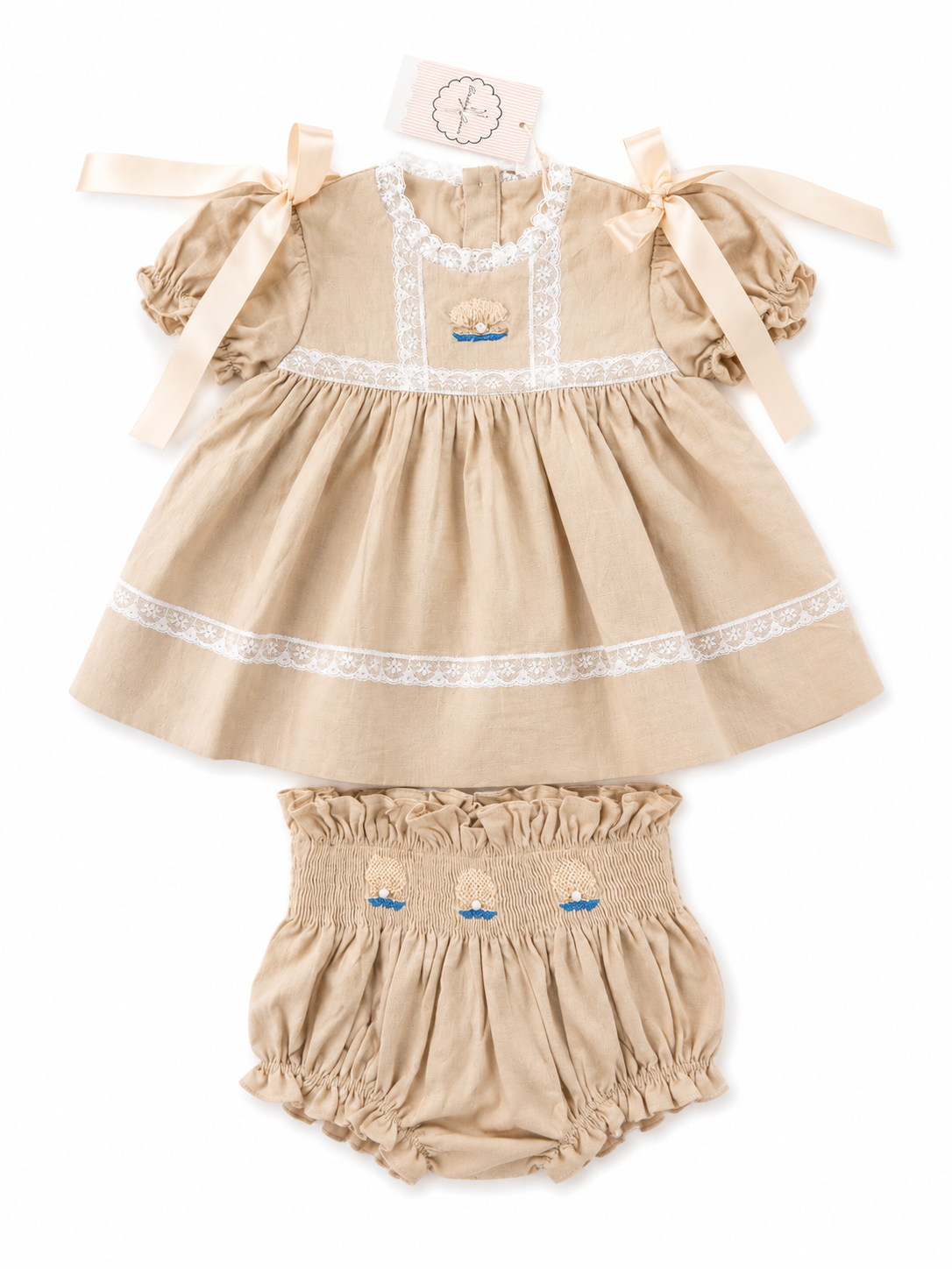RTS Pearl Linen Heirloom Bloomer Set