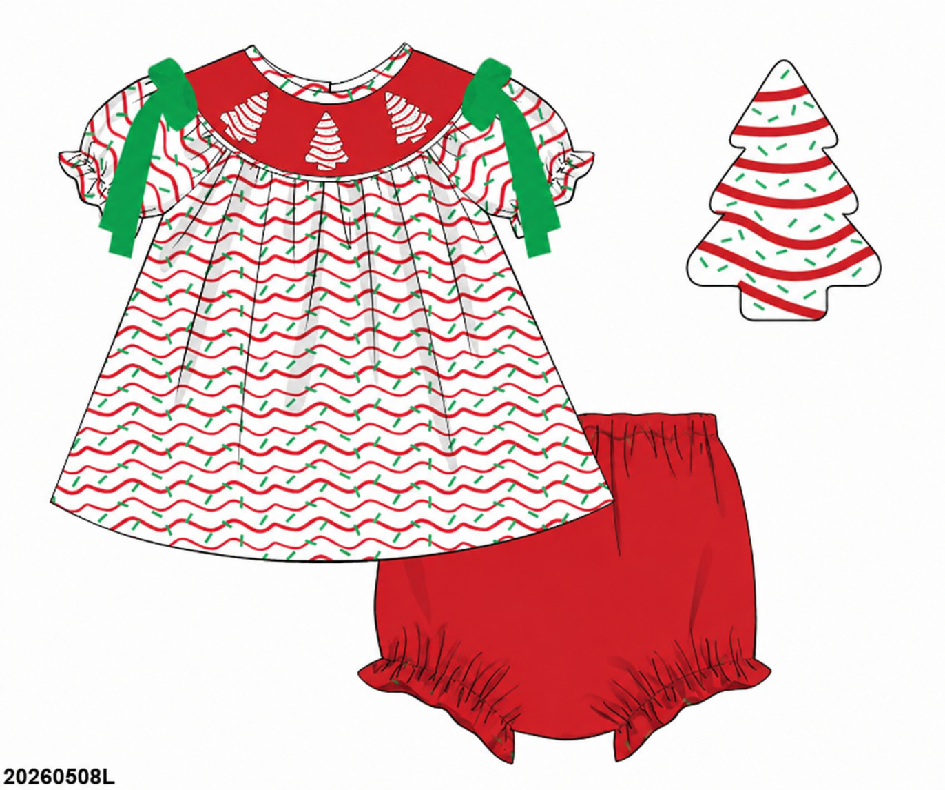 Pre-order Christmas Cake Diaper Set