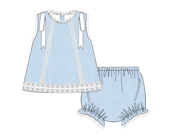 RTS Blue Lace Bloomer Set