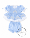 RTS Dusty Blue Bow Bloomer Set