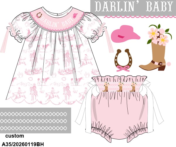 RTS Darlin’ Baby Bloomer Set