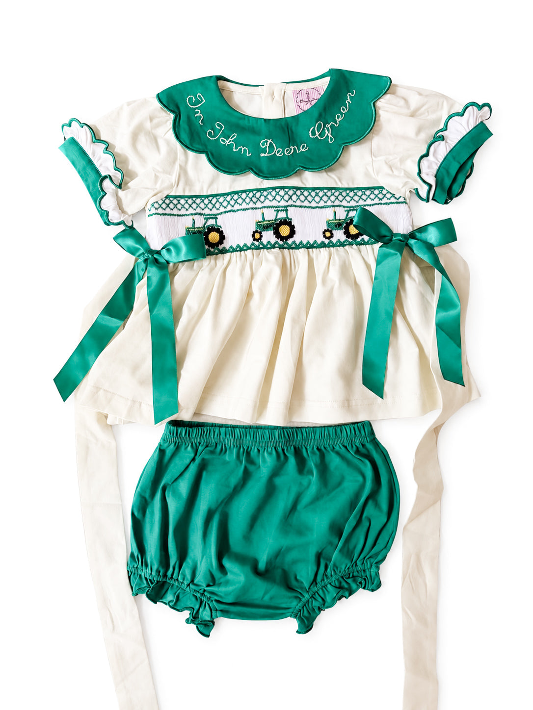 RTS John Deere Green Girl Diaper Set