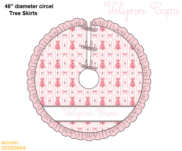 Pre-Order Custom Name Pink Christmas Tree Skirt