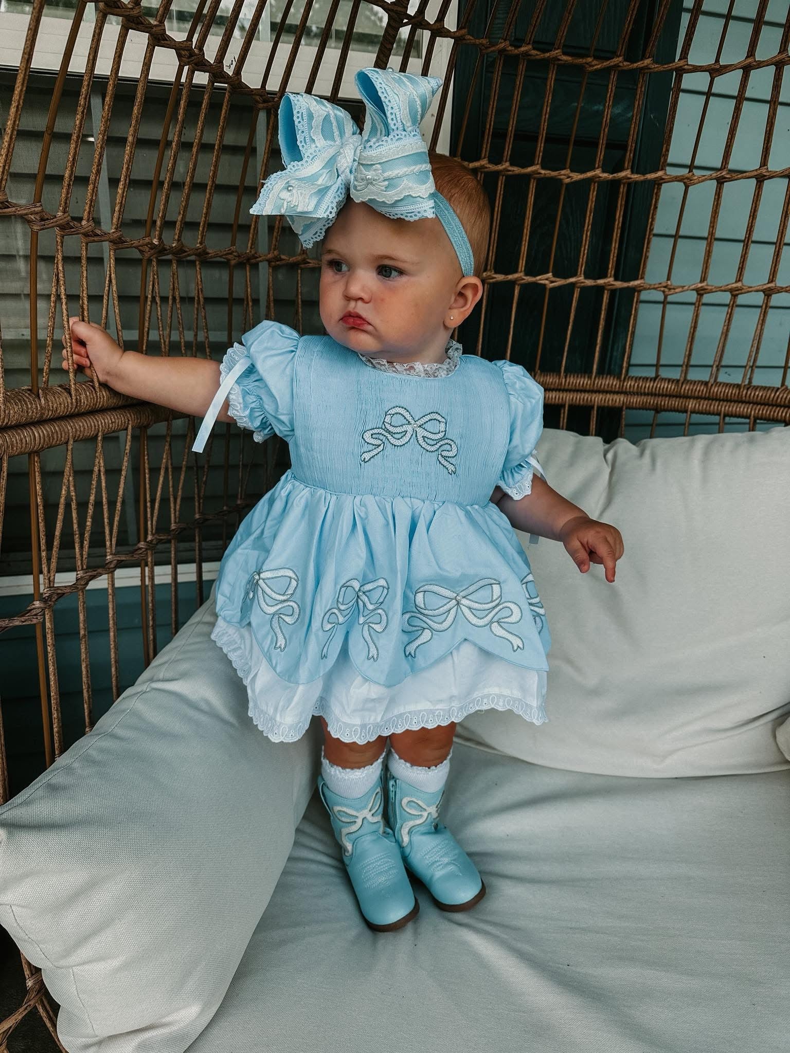 RTS Dusty Blue Bow Skirted Bubble